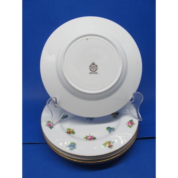 Minton Roses Pansies Forget me nots Gold Trim Bread Plates  Bundle of 6 - Picture 3 of 12